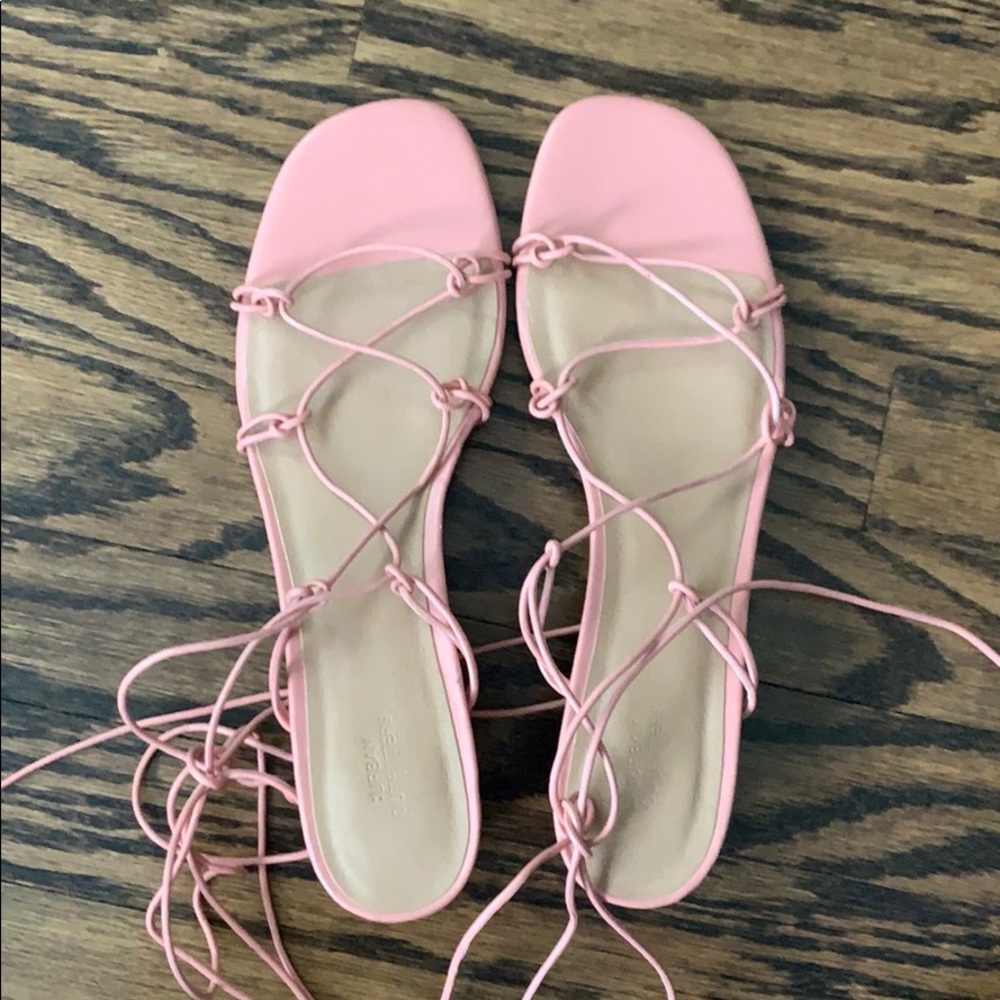 Urban outfitters pink lace up sandals